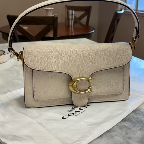 Coach Tabby Shoulder Bag 26 in Polished Pebble Leather - Chalk Authentic! - Picture 2 of 14